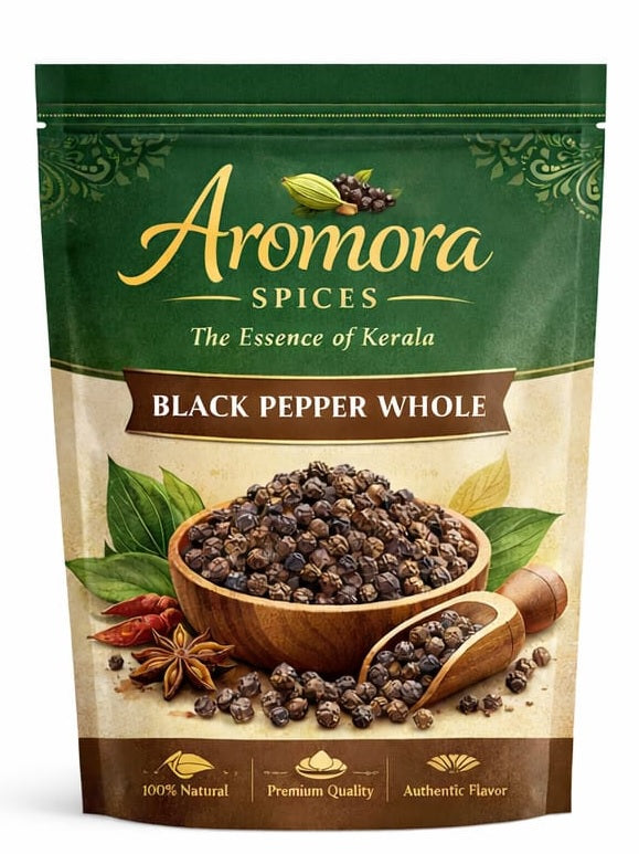Aromora Malabar Whole Black Pepper | Premium Kerala Peppercorns