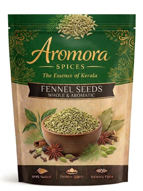 Aromora Premium Whole Fennel Seeds Kerala Saunf Pouch