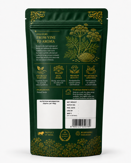 Aromora Fennel Seeds | Whole & Aromatic | Premium Kerala Saunf